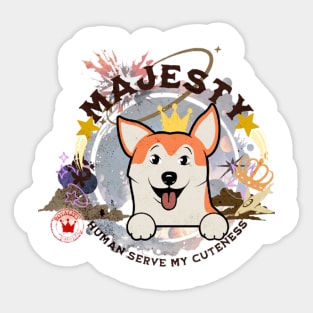 Majesty corgi - part-time pet logo Sticker